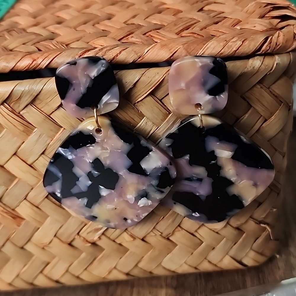 Acrylic Geometric  cut out  Earrings Stud